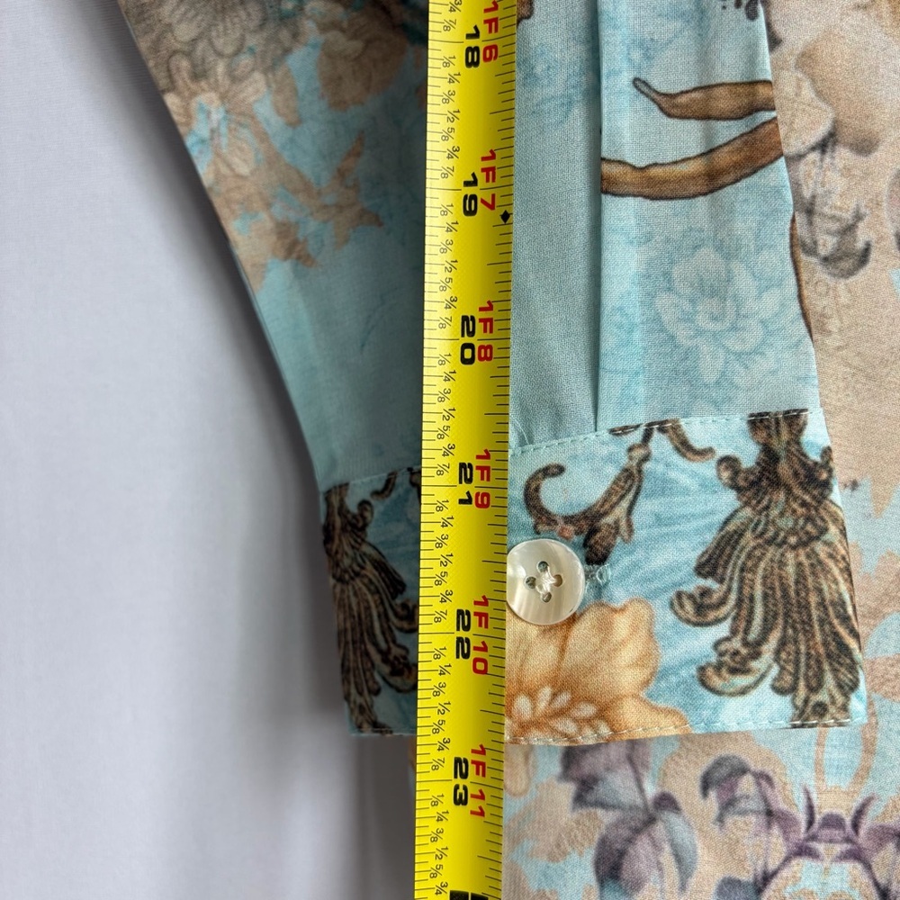Soft Surroundings Floral Baroque Button Up Shirt Women Sz XS Cottage NWOT READ - Picture 14 of 16
